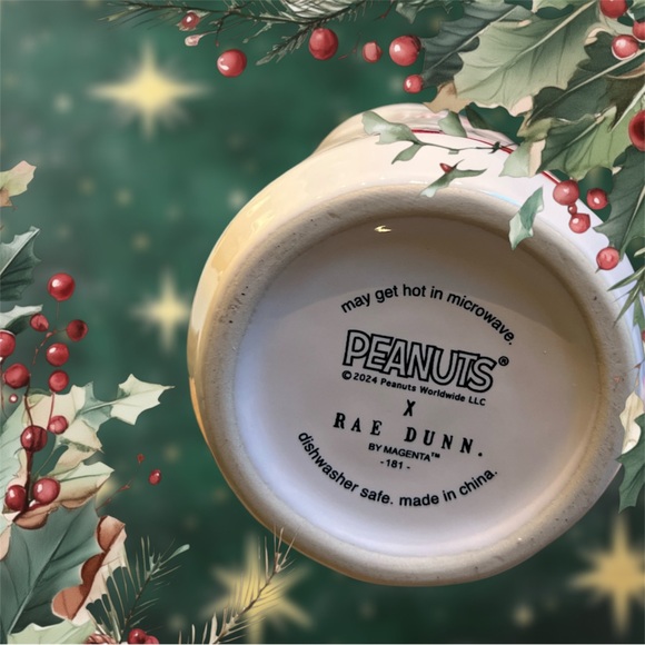 Rae Dunn Snoopy and Woodstock "Ho ho ho" Mug - Picture 4 of 5